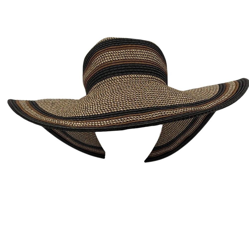 Magid Wide Brim Floppy Sun Hat Sz L Paper Straw Resort Coastal Neutral Hamptons
